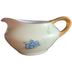 Vtg 1920-1939  ROYAL EPIAG Hand Painted Creamer CZECHOSLOVAKIA Blue Flowers Gold
